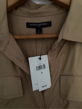 Banana Republic Light Tan Utility Shirt Jacket